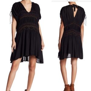 Free people short sleeve embroidered dress NWT